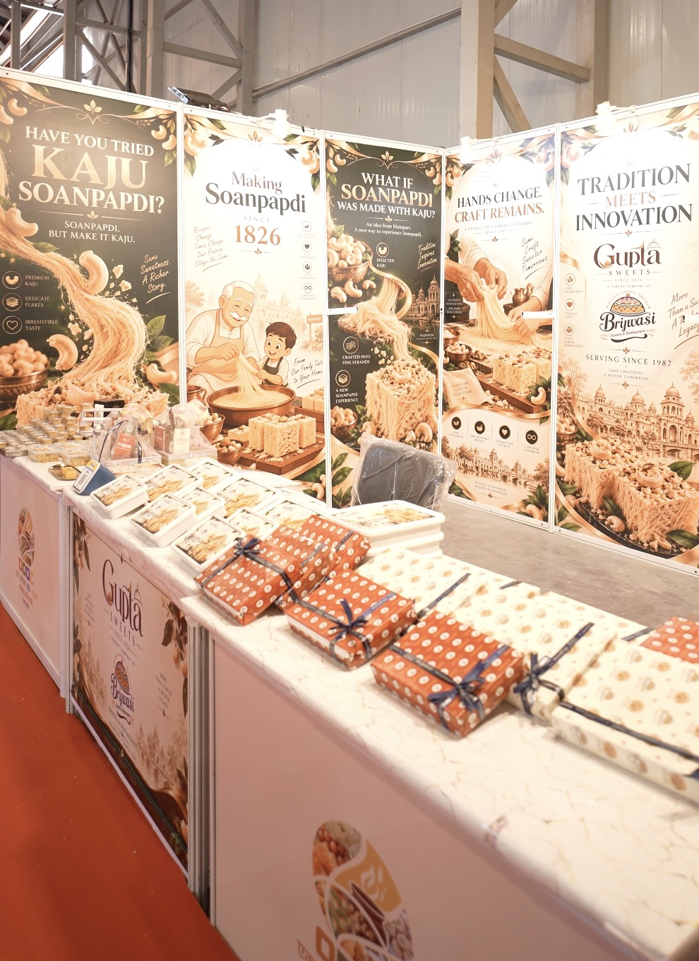 Brijwasi Kaju Soanpadi stall at UPITS 2026