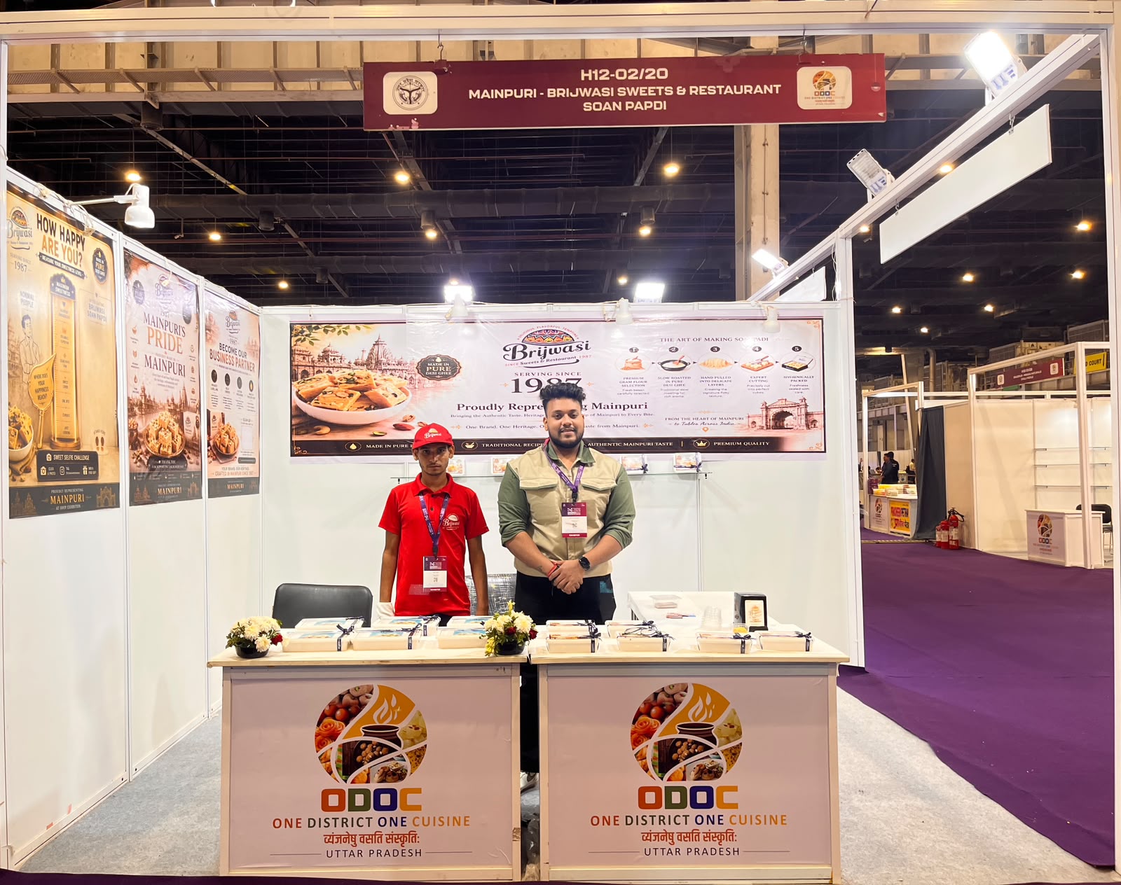 Brijwasi Sweets stall at the ODOC Exhibition 2026, India Expo Centre Greater Noida